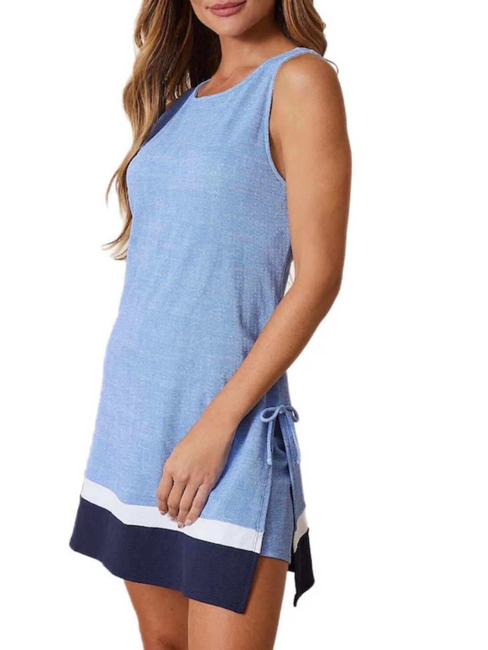 Tommy Bahama Island Cays Color Block Swim Romper in Blue Monday Heather XS tall
